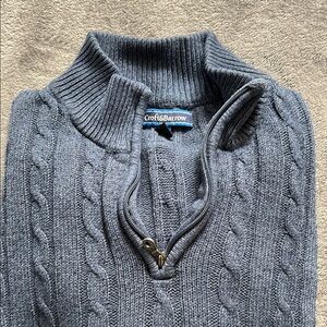 Croft & Barrow blue/grey Zip Up Cable-Knit Sweater